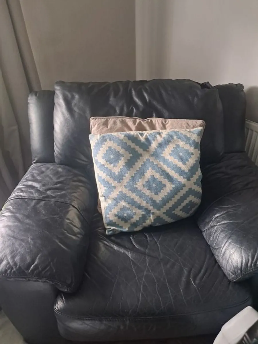 Leather Sofas and Armchair - Image 3