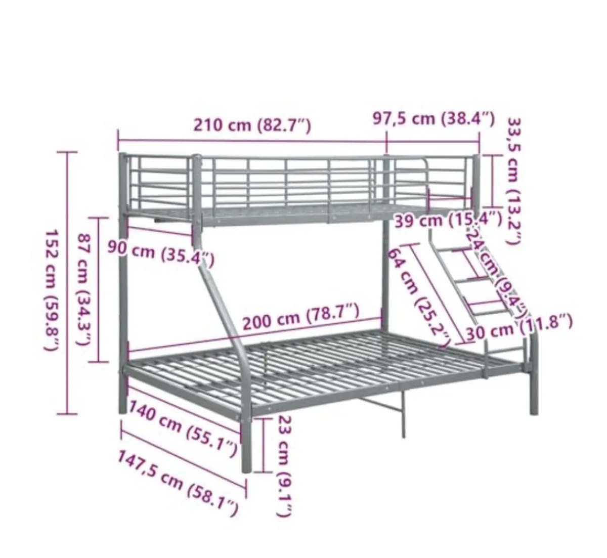 Triple bunk bed