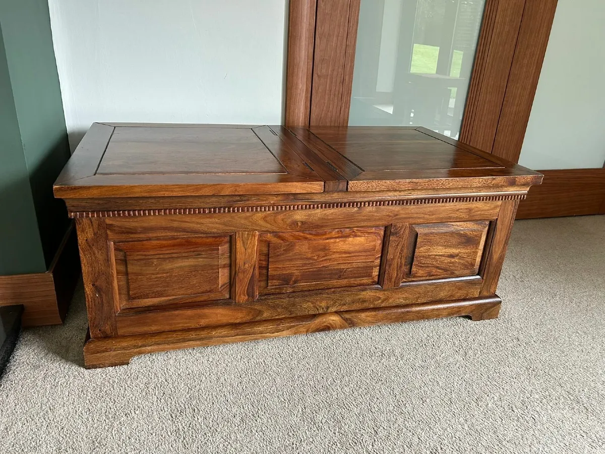 solid mango wood storage chest/coffee table - Image 1