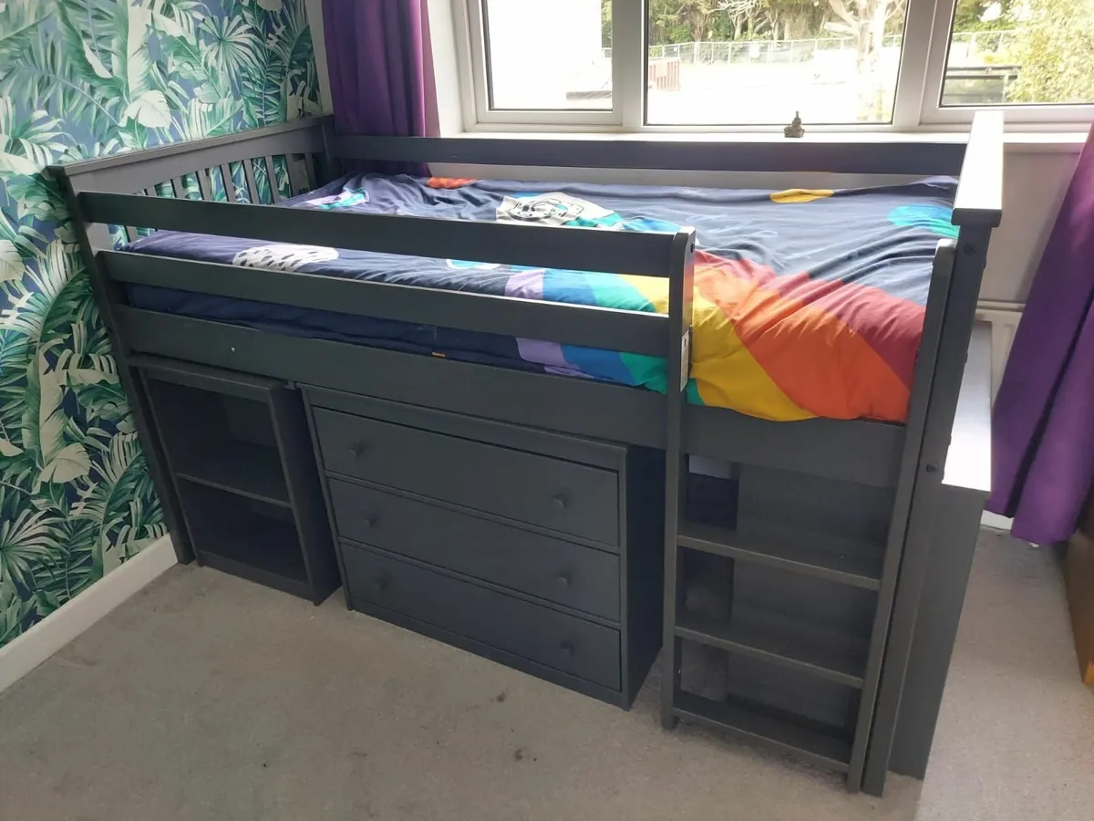 children's bunk bed with desk and drawers - Image 2