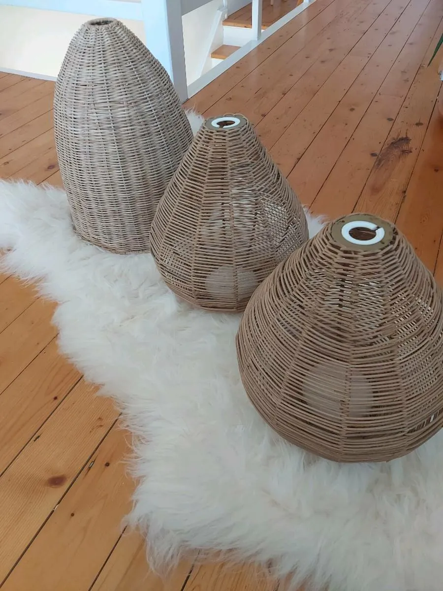 Wicker Ceiling Light shades - Image 1