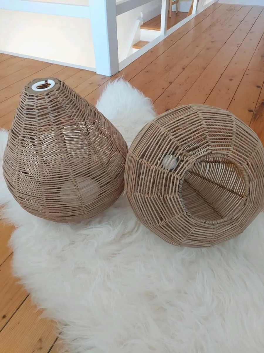 Wicker Ceiling Light shades - Image 4