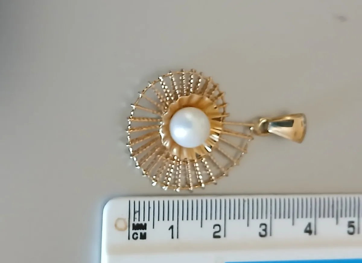 14k gold and pearl necklace - Image 4