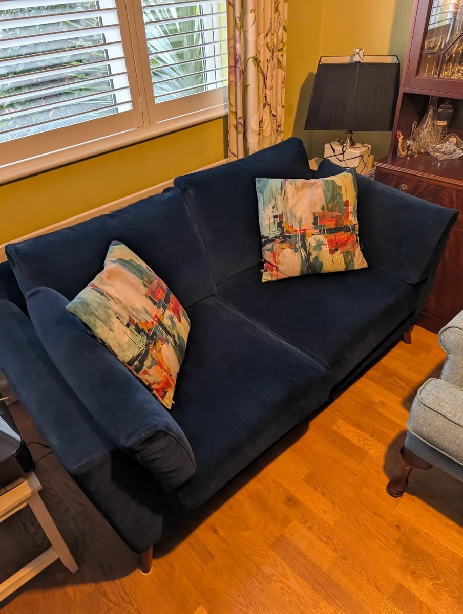 2 Navy Velvet Couches (Easy Living)