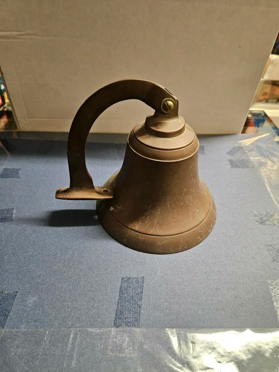 Vintage Brass Wall Hanging Bell - Image 1
