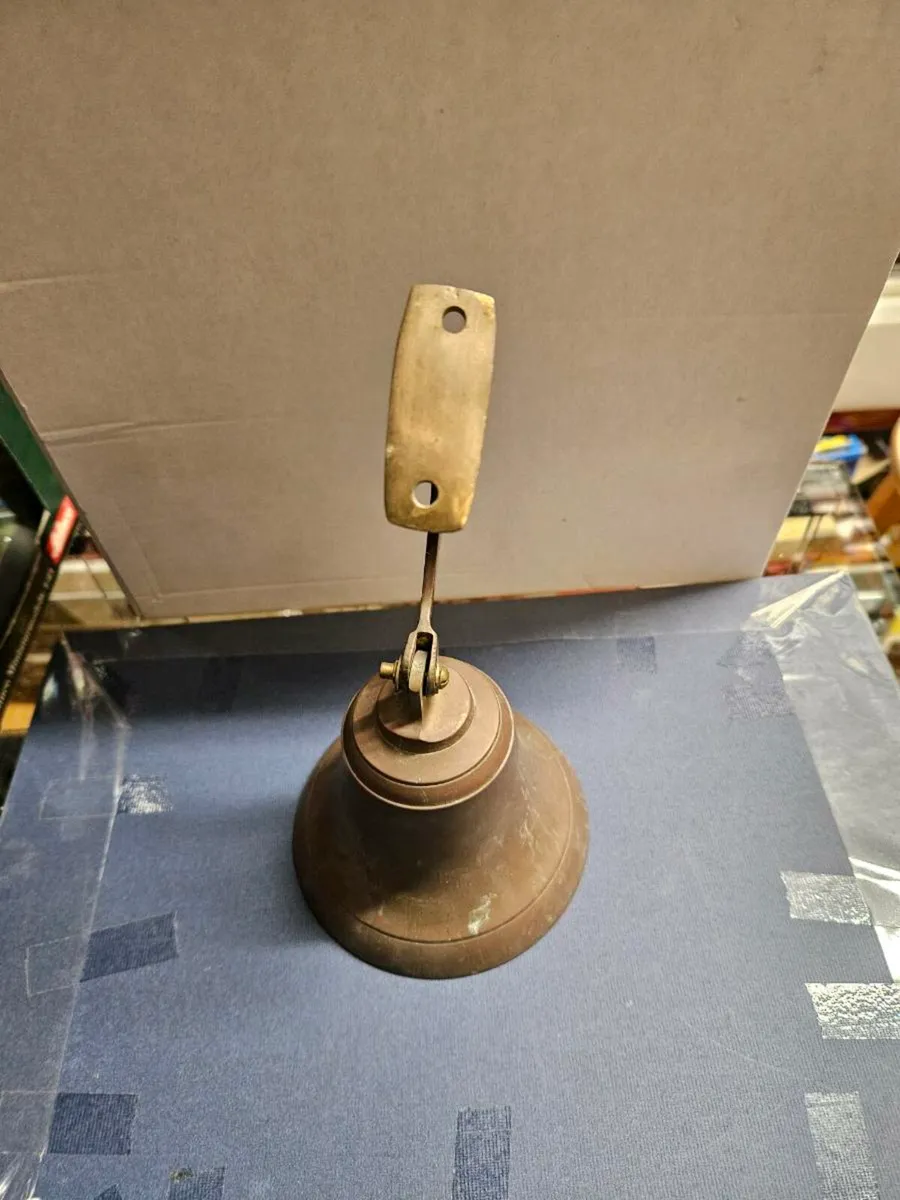 Vintage Brass Wall Hanging Bell - Image 2