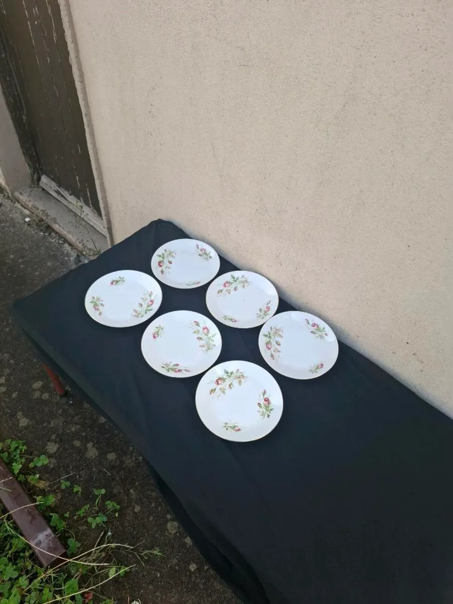 6 roses china sides plates postage possible - Image 2