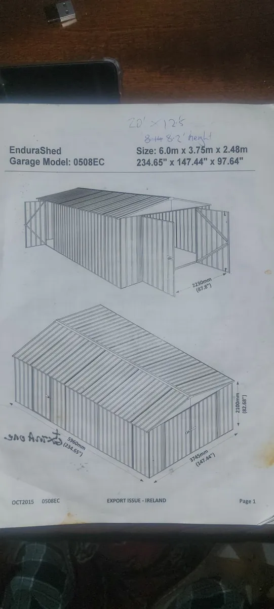 Large Steel Shed 20' X 12.5' - 6m X 3.75m - Image 3
