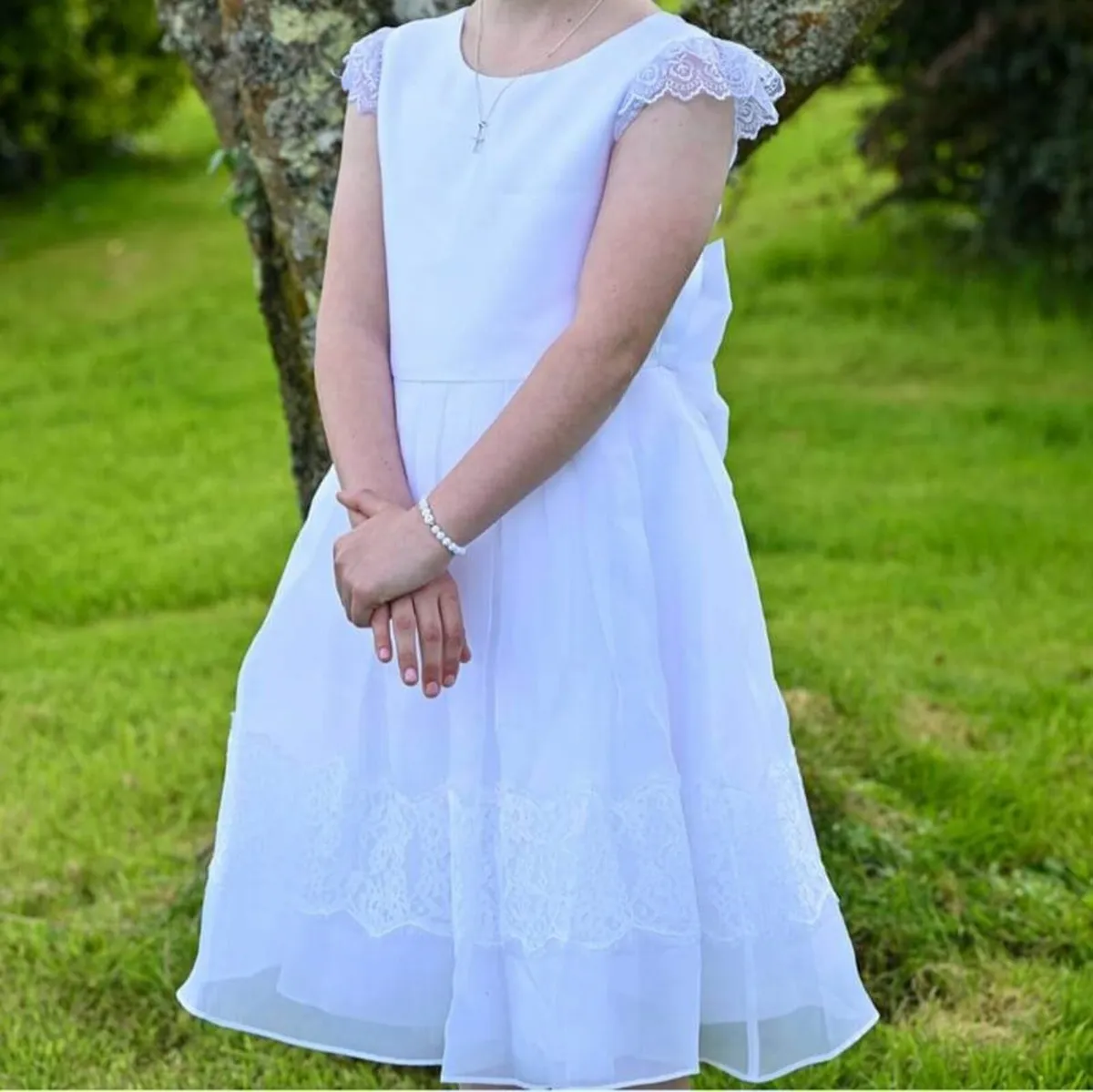 Girls White Communion Dress - Image 1