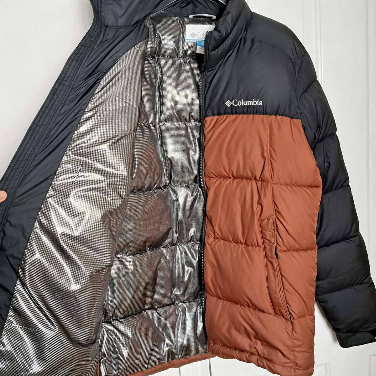 Columbia Black Brown Pike Lake Puffer Jacket M - Image 4