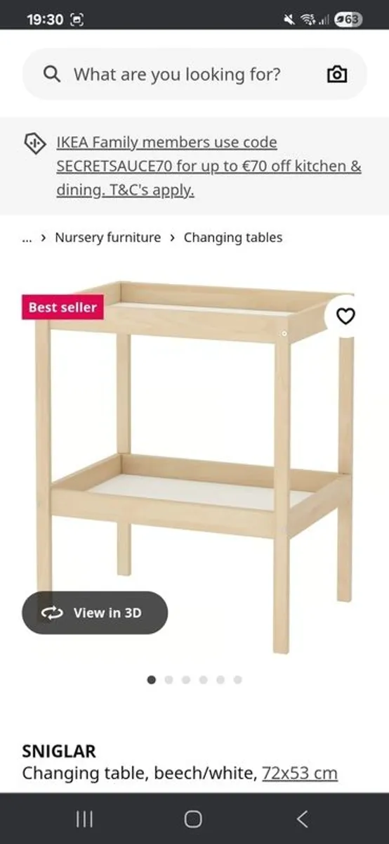 IKEA baby changing table - Image 1