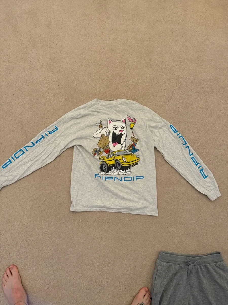 Rip N Dip long sleeve grey men’s surf t shirt - Image 3