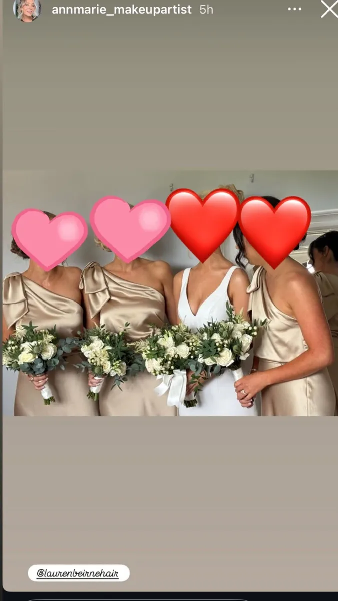 Gold satan bridesmaid dresses - Image 2