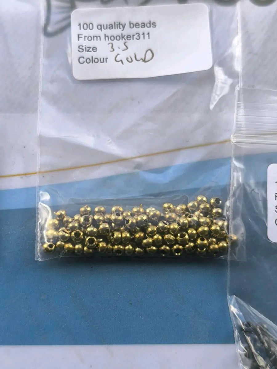 Metal fly tying beads brass, copper, silver & gold - Image 3
