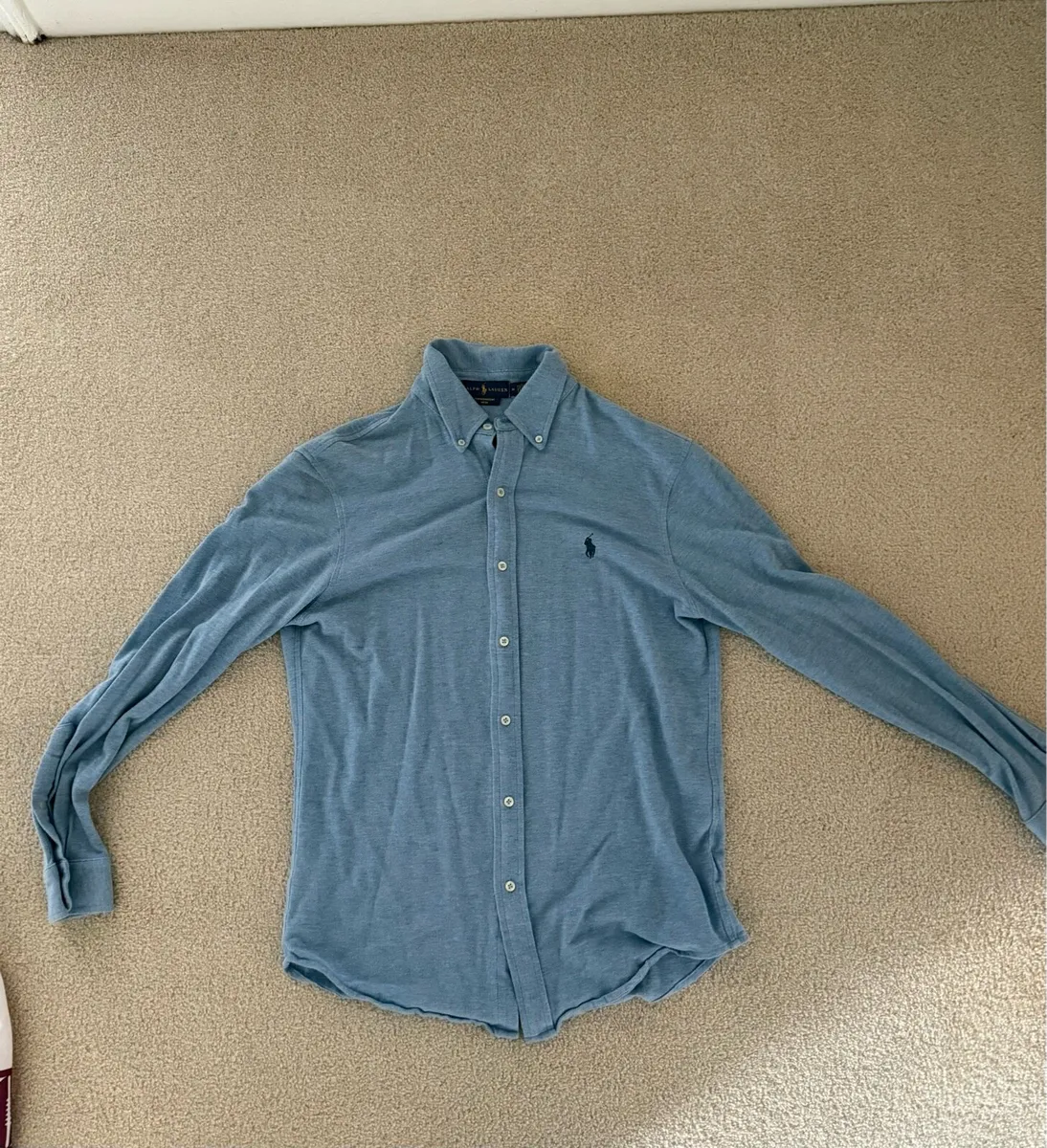 Men’s Ralf Lauren fitted blue shirt - Image 1