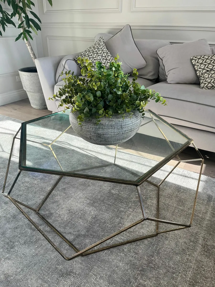 ANTIQUE GOLD  PLATONIC COFFEE TABLE - Image 1