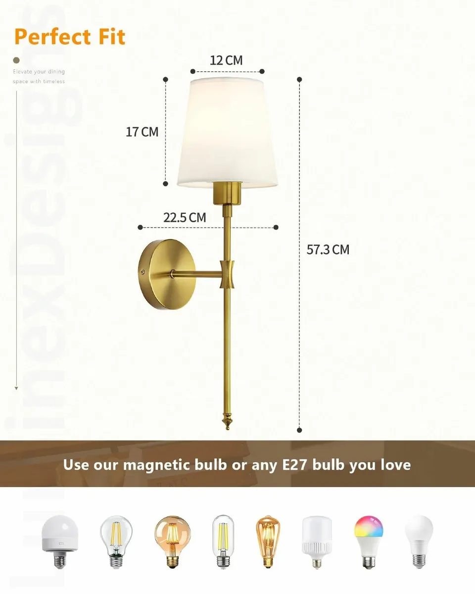 Rechargeable Wireless Wall Sconce Lights Set of 2 - Image 2