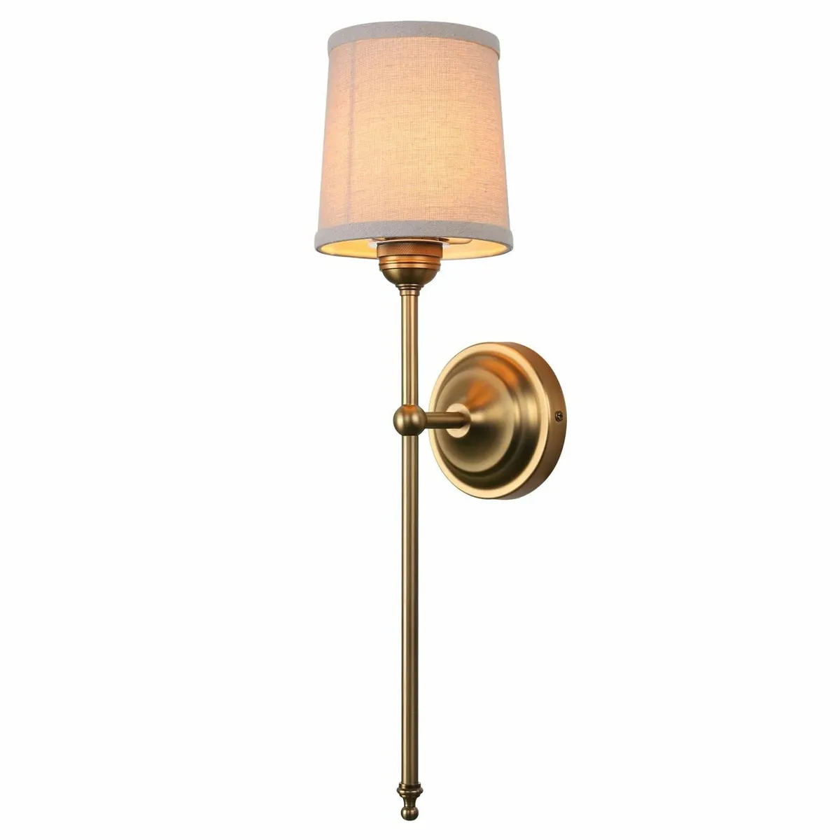 Antique Finish Wall Light Sconce Fixture White Fab - Image 1