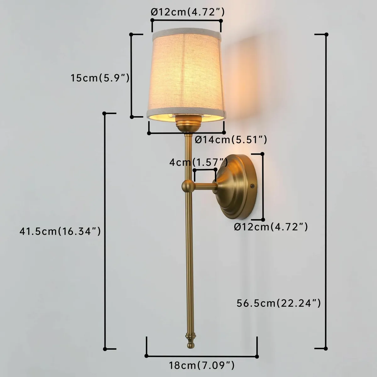 Antique Finish Wall Light Sconce Fixture White Fab - Image 2