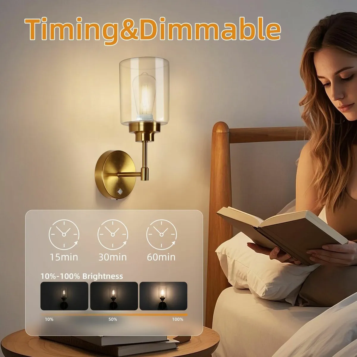 Battery Operated Wall Sconce Set of 2 Wireless 520 - Image 4