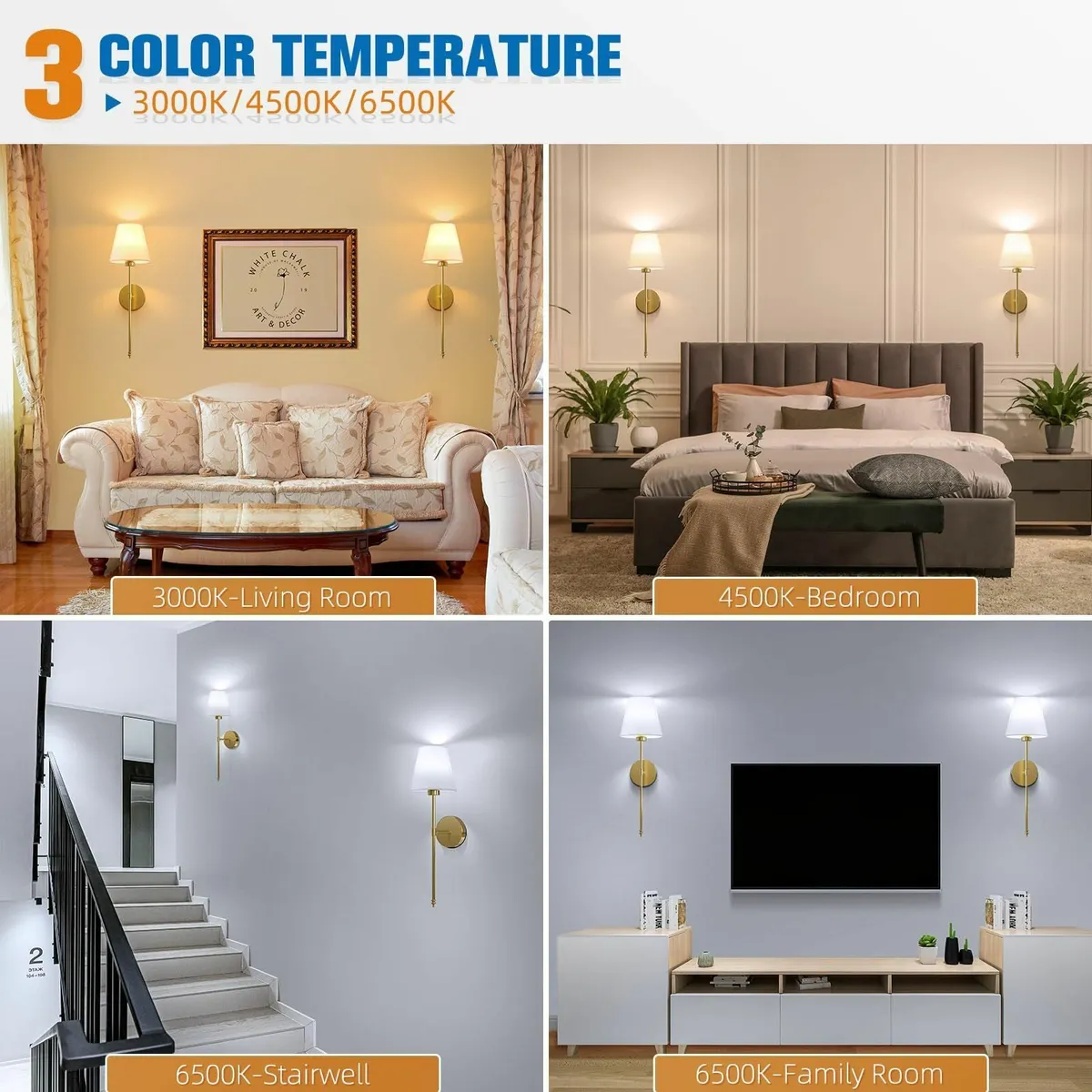 19.9 inch Battery Operated Wall Light GoldRecharge - Image 4