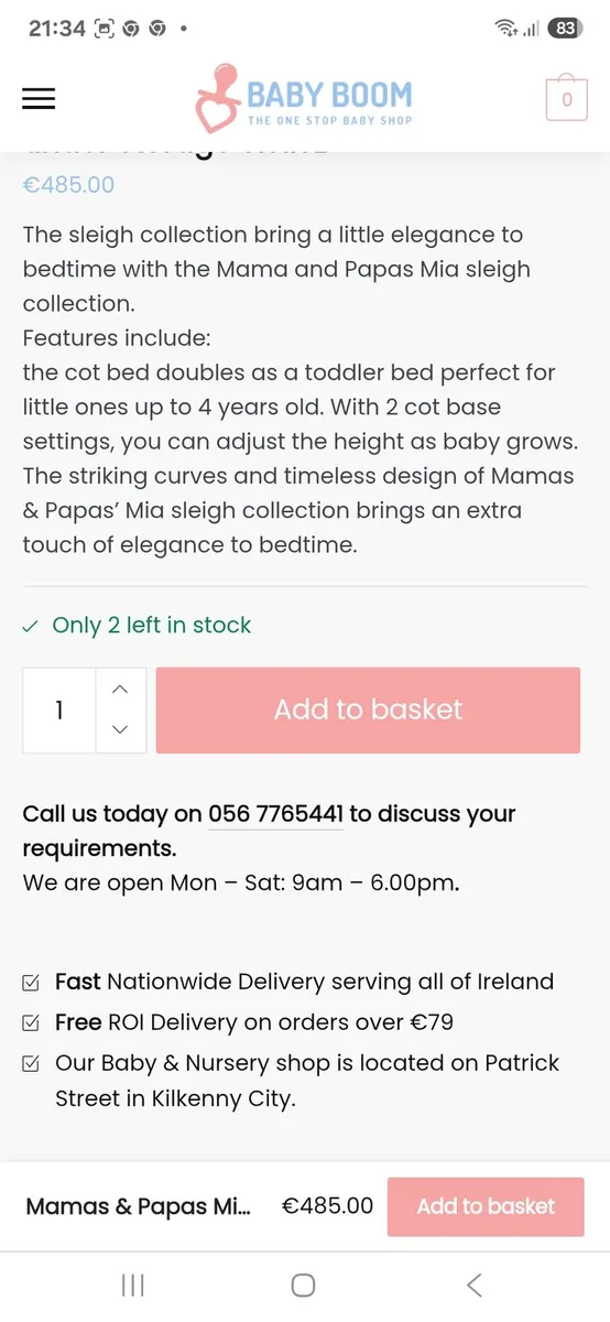 Mamas and Papas Convertible cot bed - Image 4