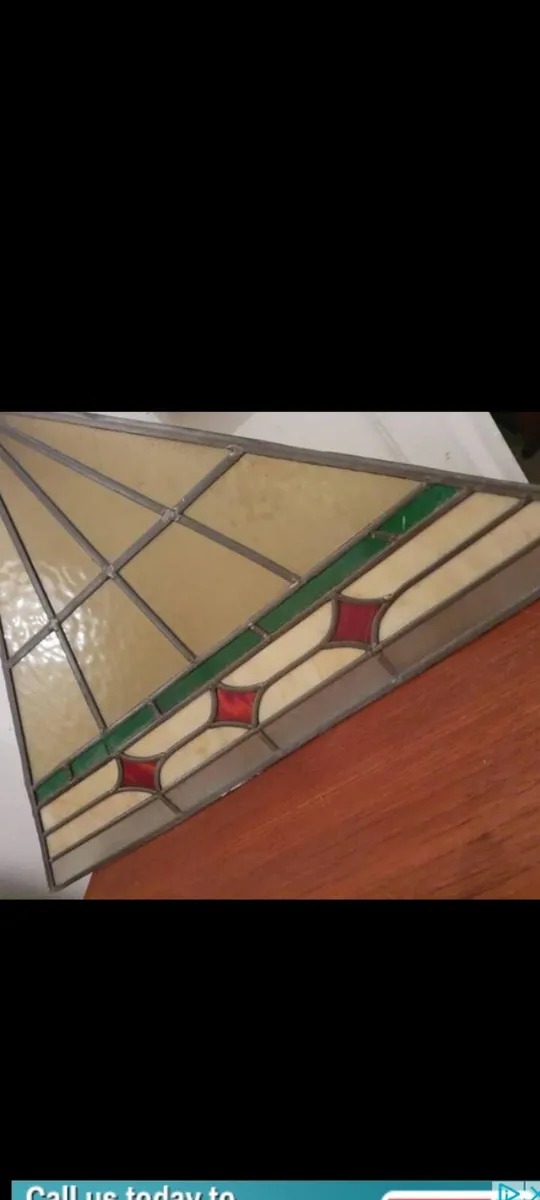 antique lead stained glass panels - Image 3