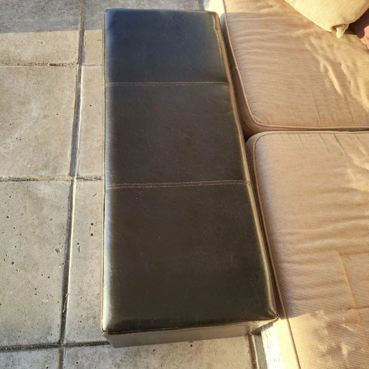 Faux Leather Ottoman - Image 4
