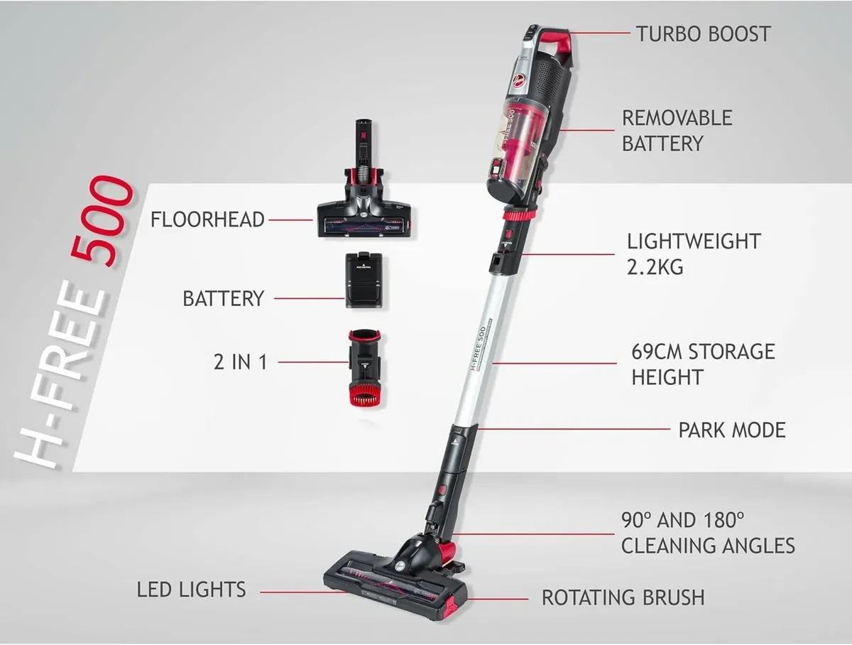 Cordless vacuum cleaner Hoover H-FREE 500 - Image 4
