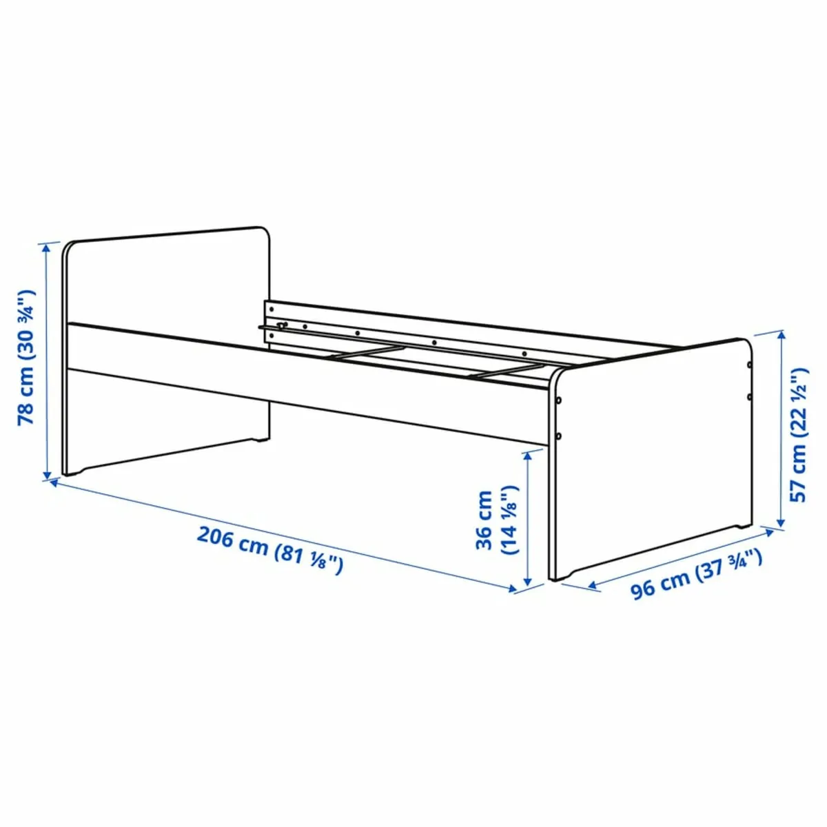 SLÄKT
Bed frame with slatted bed base - Image 2