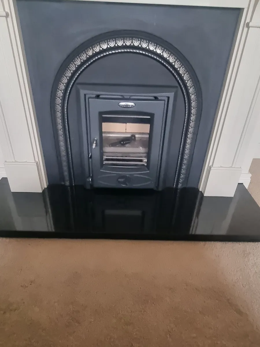 New marble fireplace with cara insert stove - Image 2