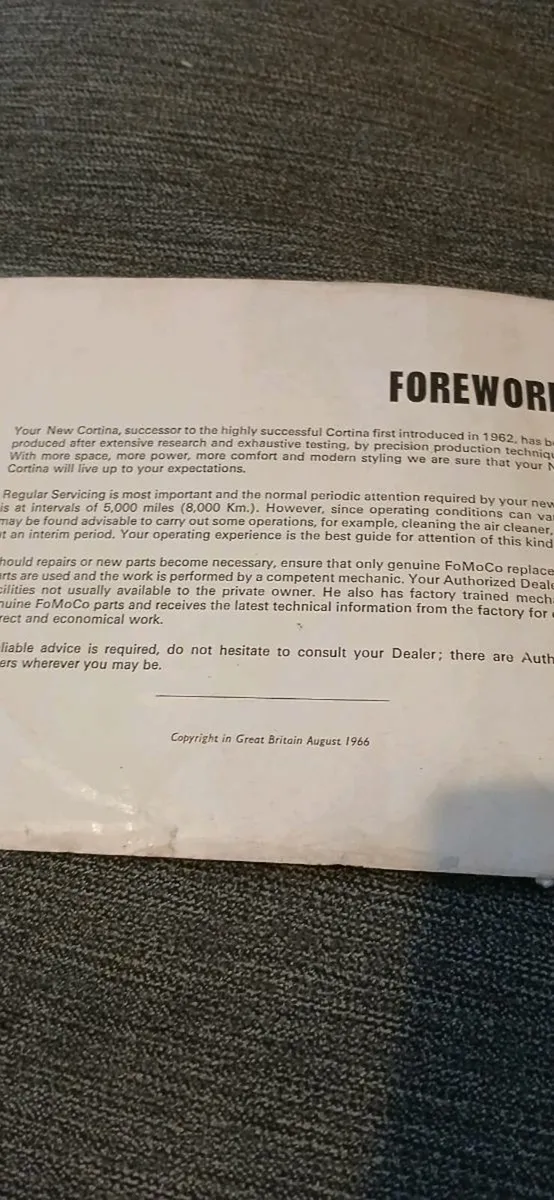 Cortina Ford Of Britain Owner Handbook - Image 3