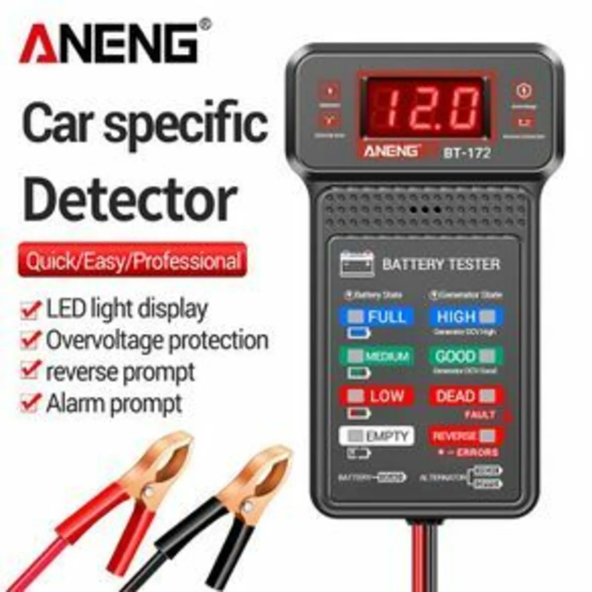 12V Multifunctional Battery Testers LED Reverse Di