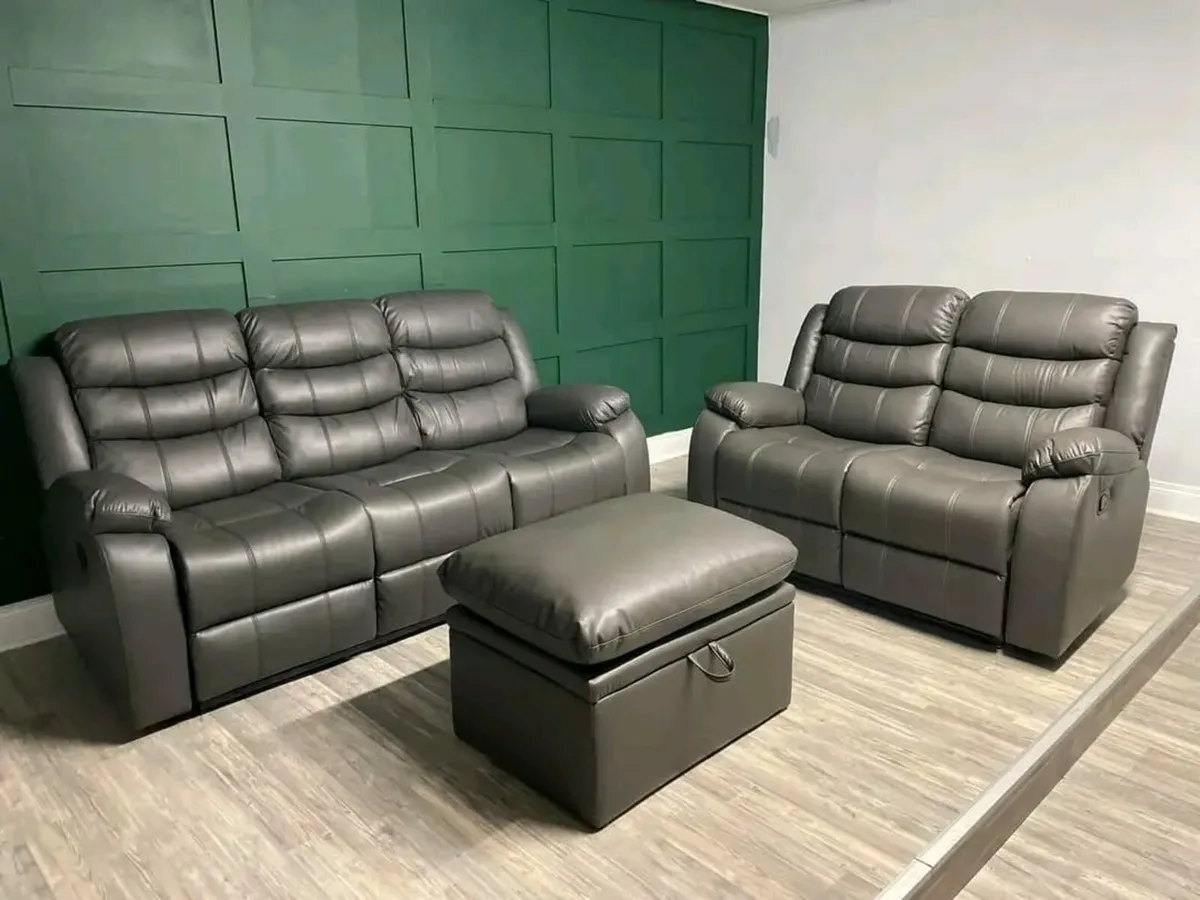 Roma 3+2 Leather Recliner Sofa Set - Image 1