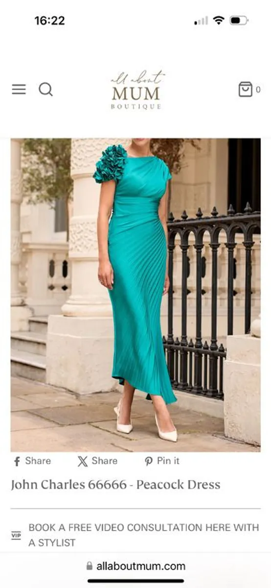 Mother of the Groom John Charles dress Size 6-8, peacock green