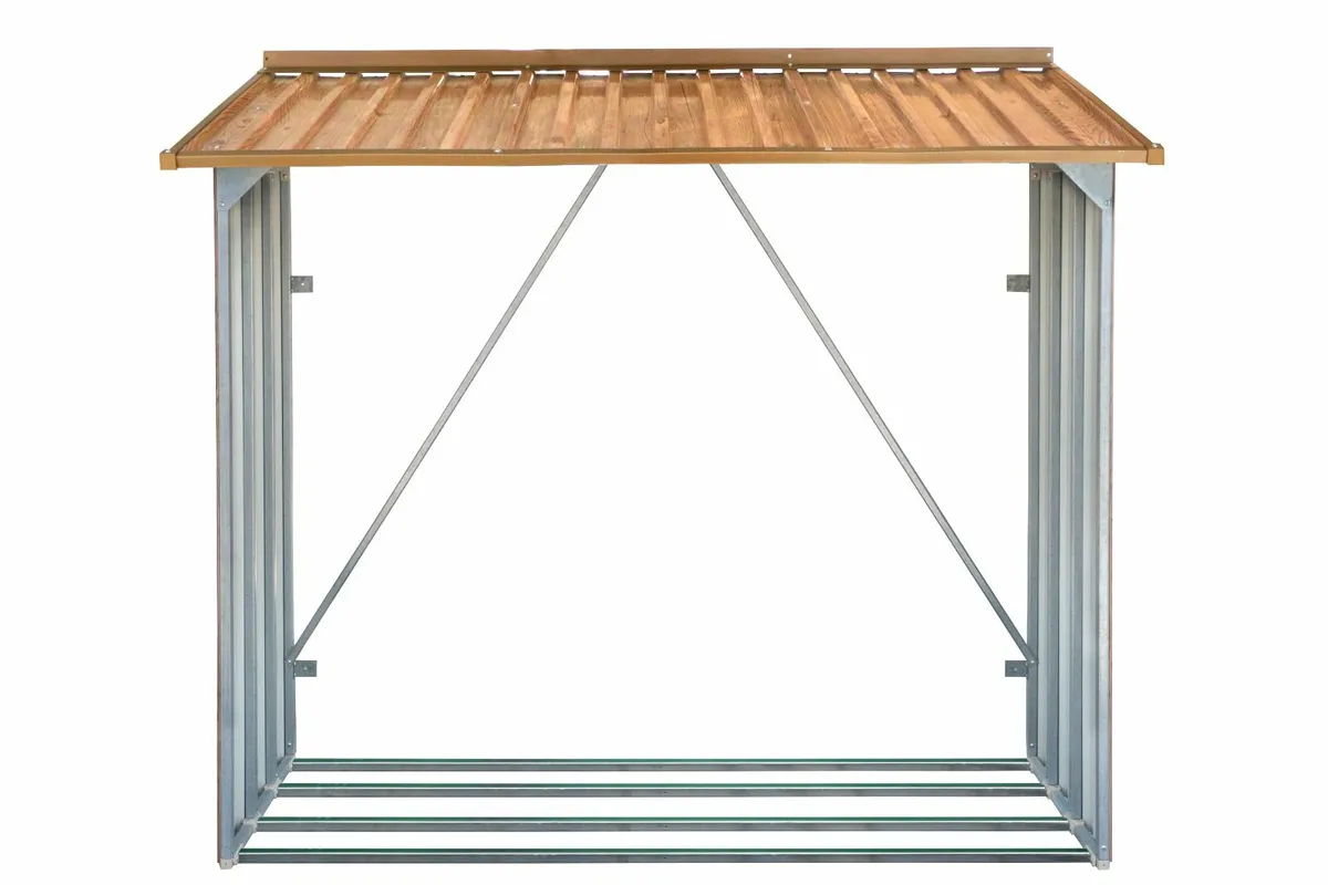 6x2 Steel Timber Firewood Storage shed - Image 4