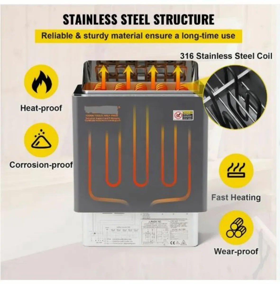 Sauna Heater, 8KW Electric Sauna Stove - Image 2