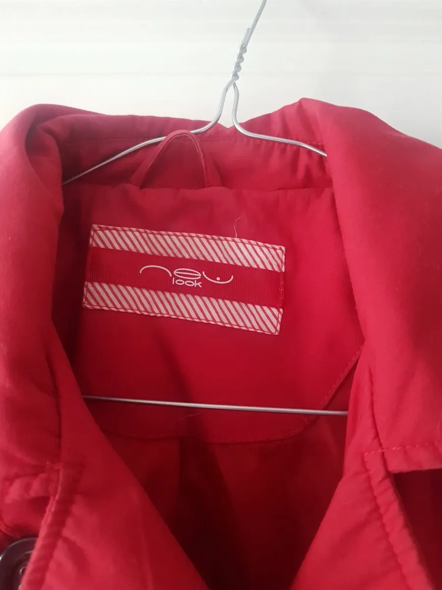 RED new look red coat fits xs s worn once - Image 1