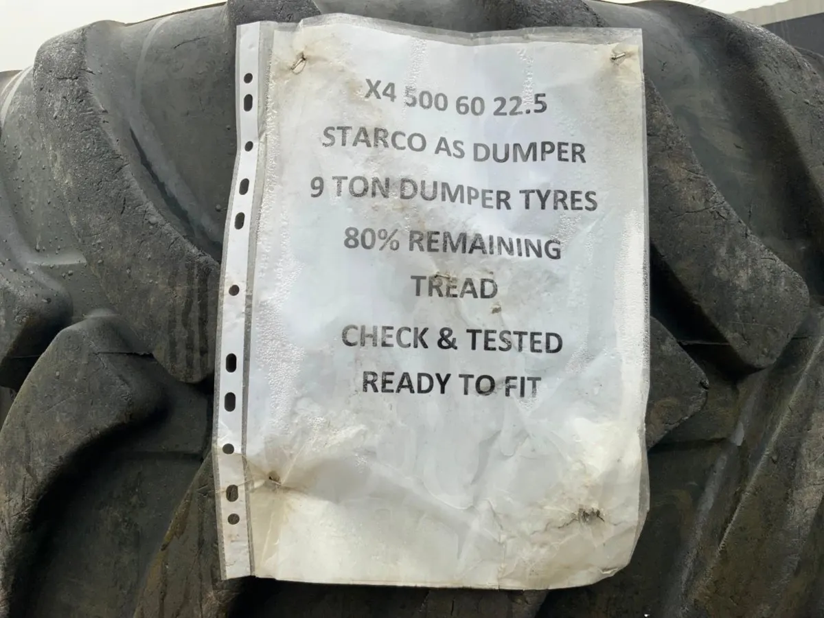 500/600/22.5.......9 TONNE DUMPER TYRES....1124. - Image 2