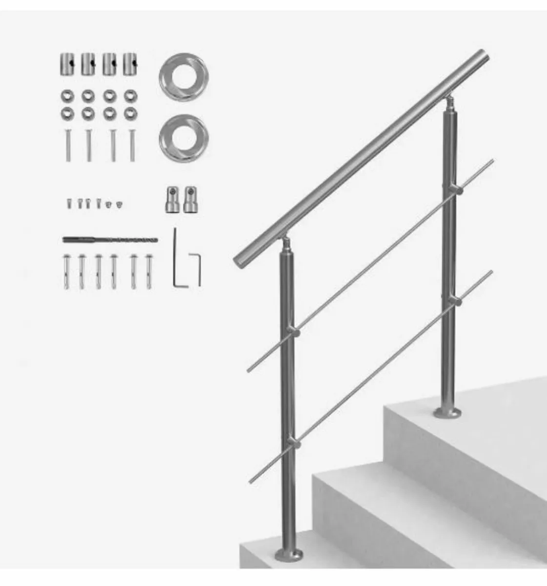100.1 cm Handrails for Outdoor Steps 2 - Image 1