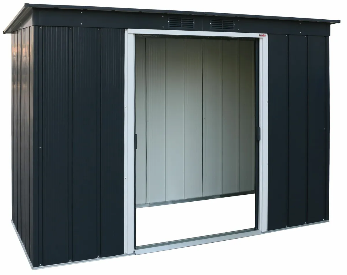 8x4 Pent Steel Garden Sheds! Sliding Doors. - Image 3