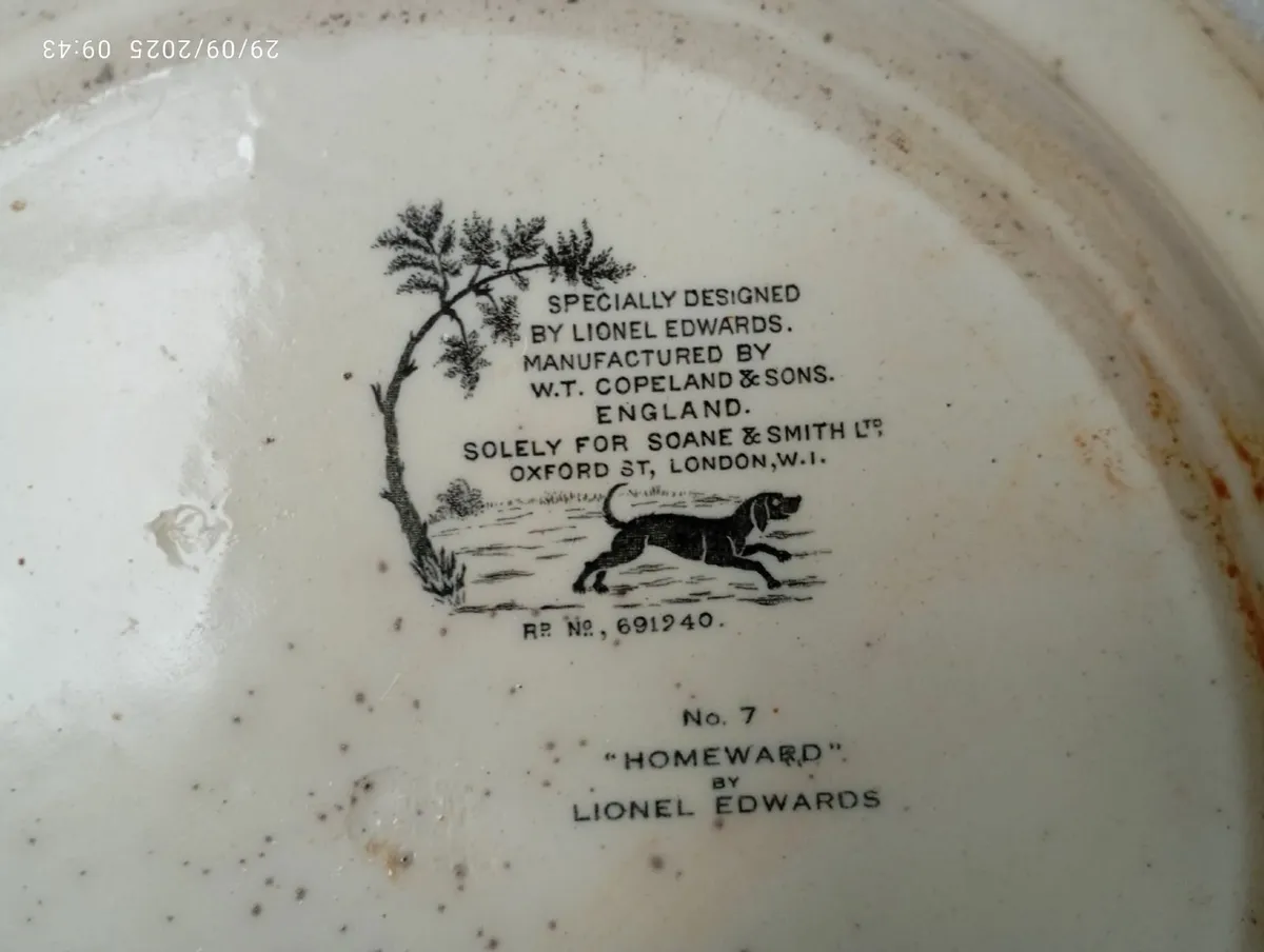 Plates, Hunting Plate set, Earthenware, Vintage - Image 2