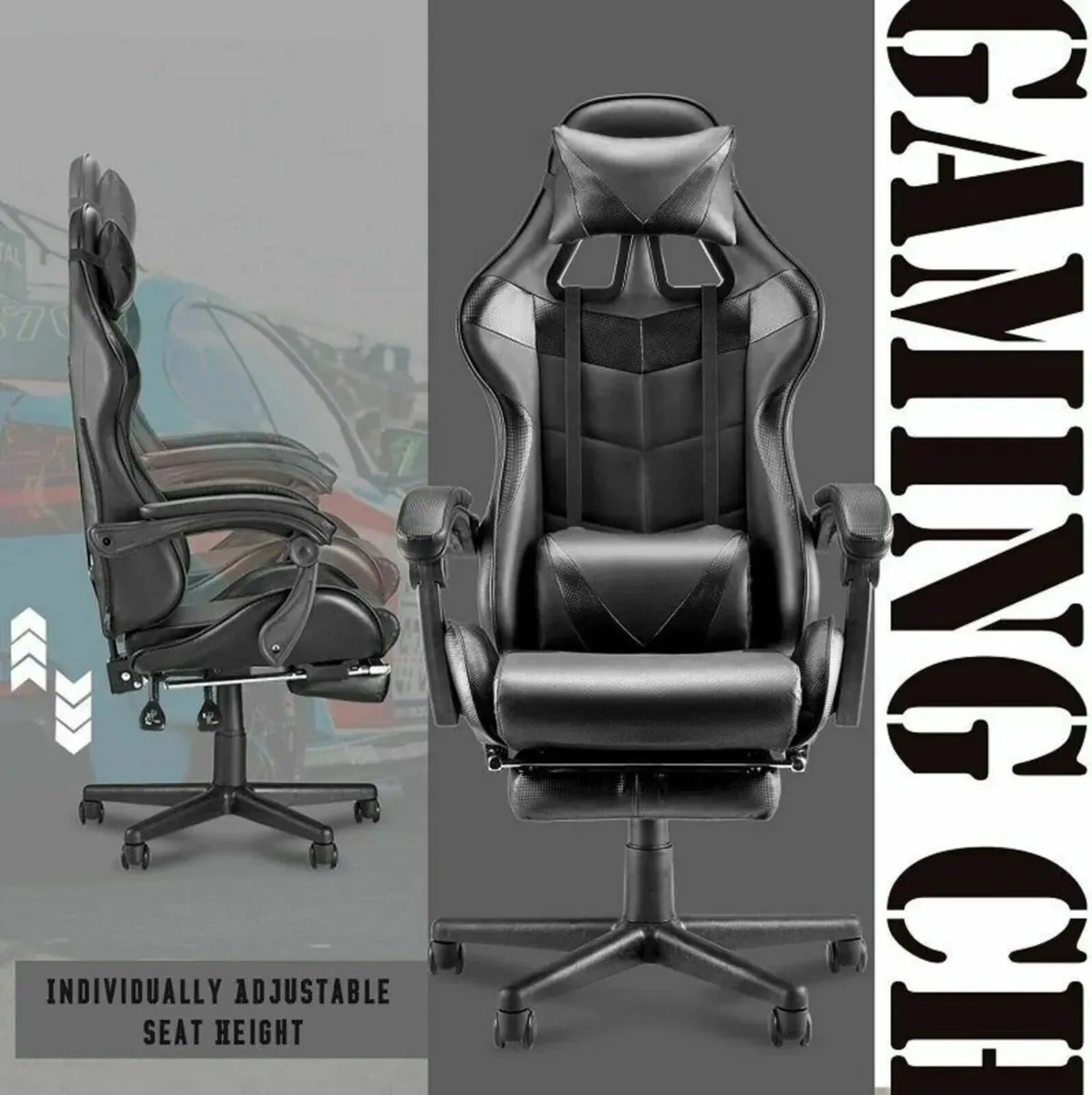 Gaming chair office with footrest - Image 4