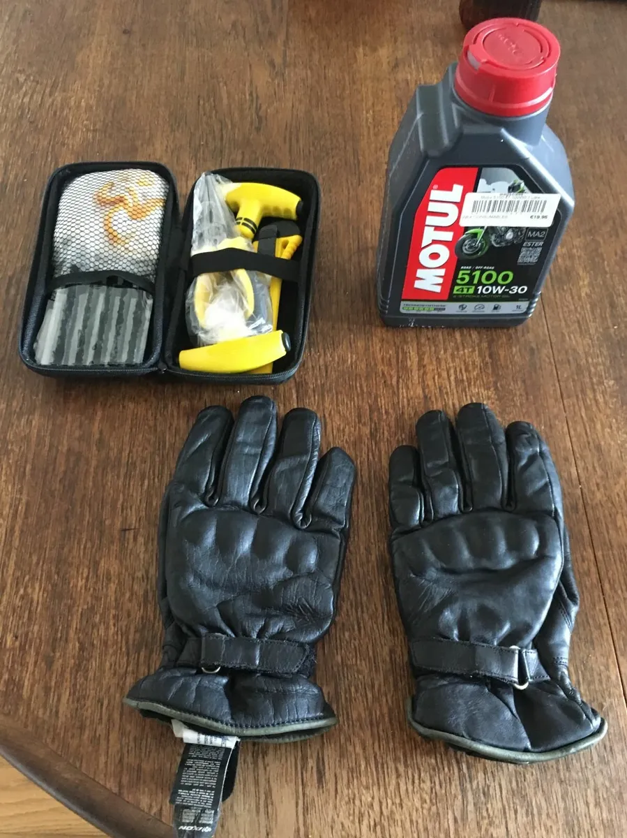 Motorbike Accessories - Gloves, Repair Kit, Oil - Image 1