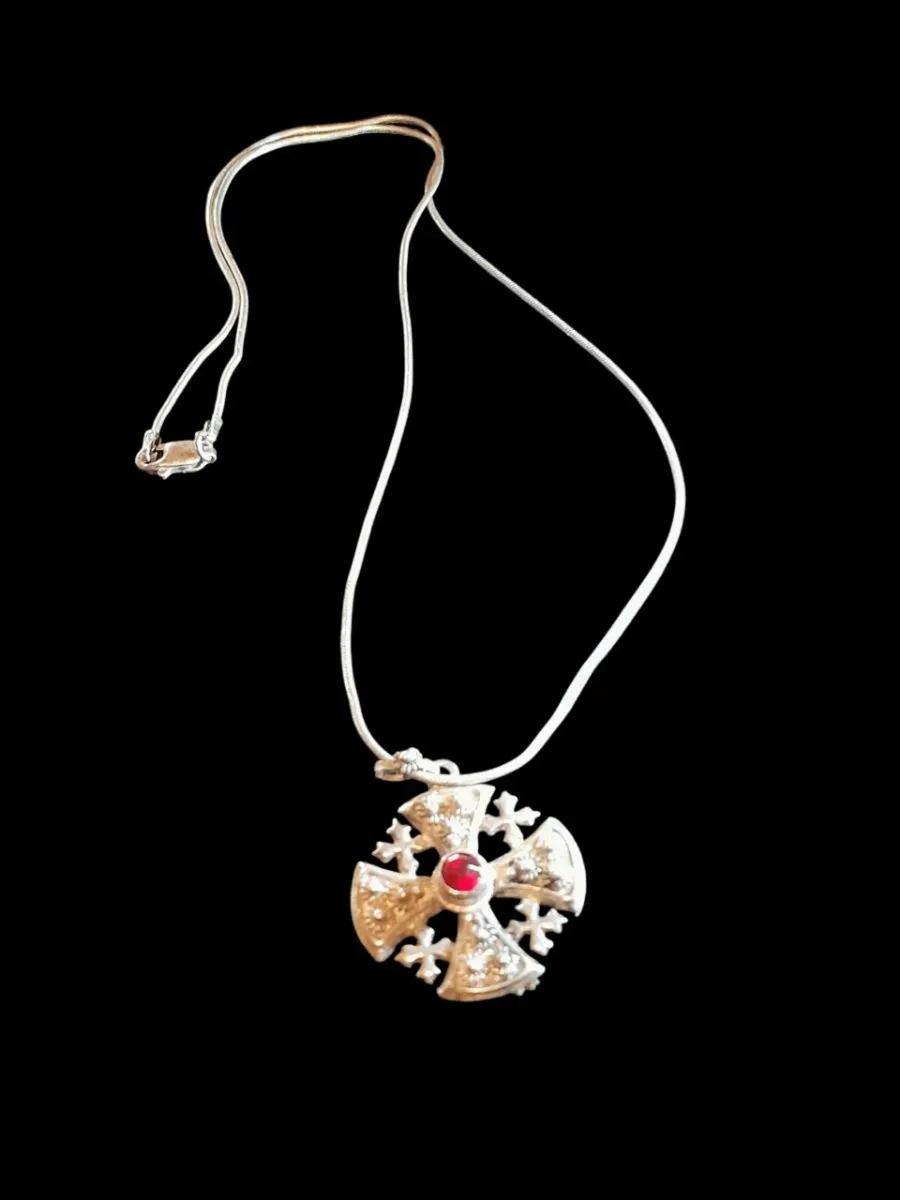 Sterling silver necklace with 900 silver pendant - Image 1