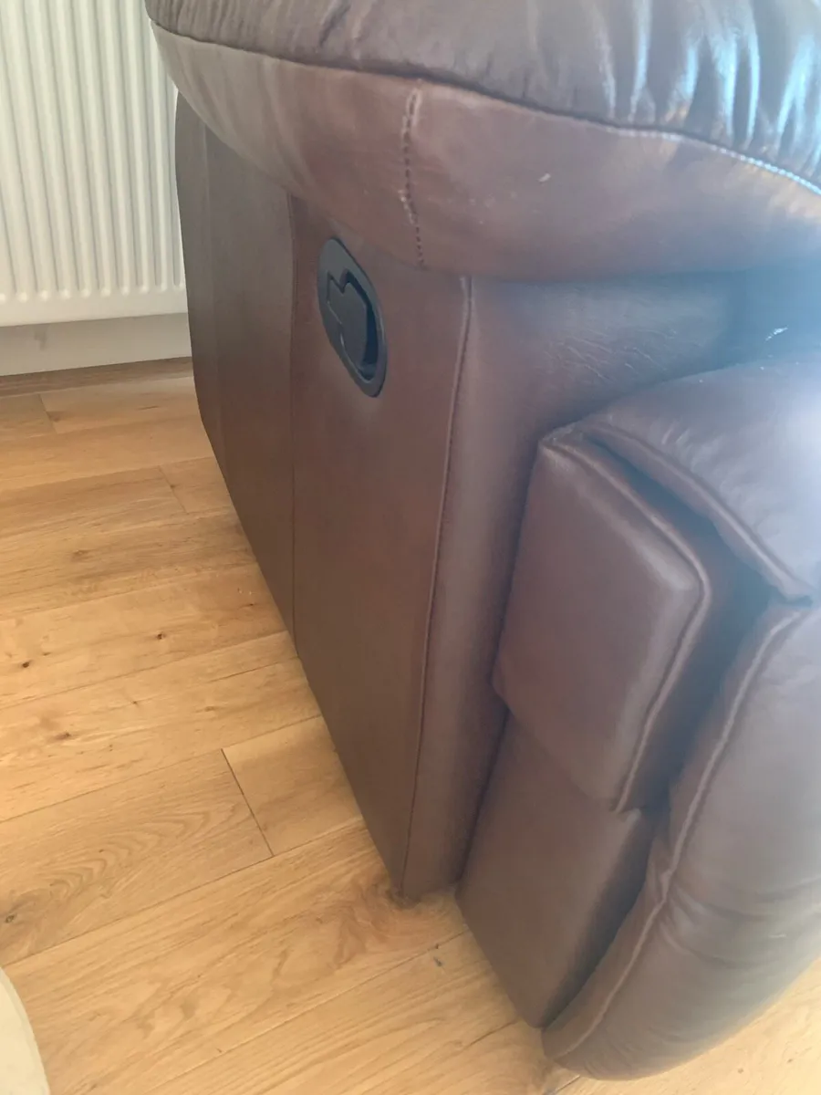 3 seater sofa, two reclining chairs. - Image 4