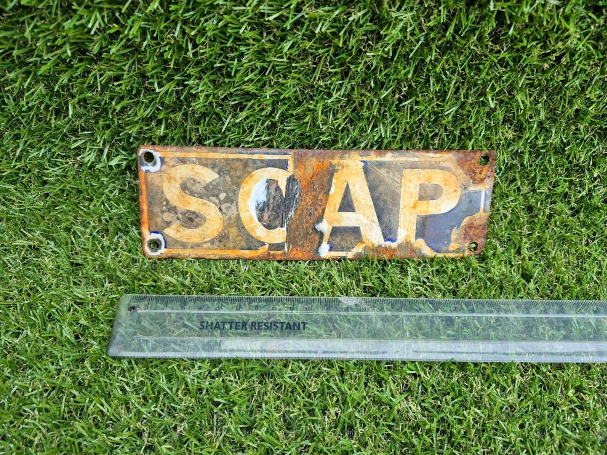Pear and Soap enamel tram signs - Image 2