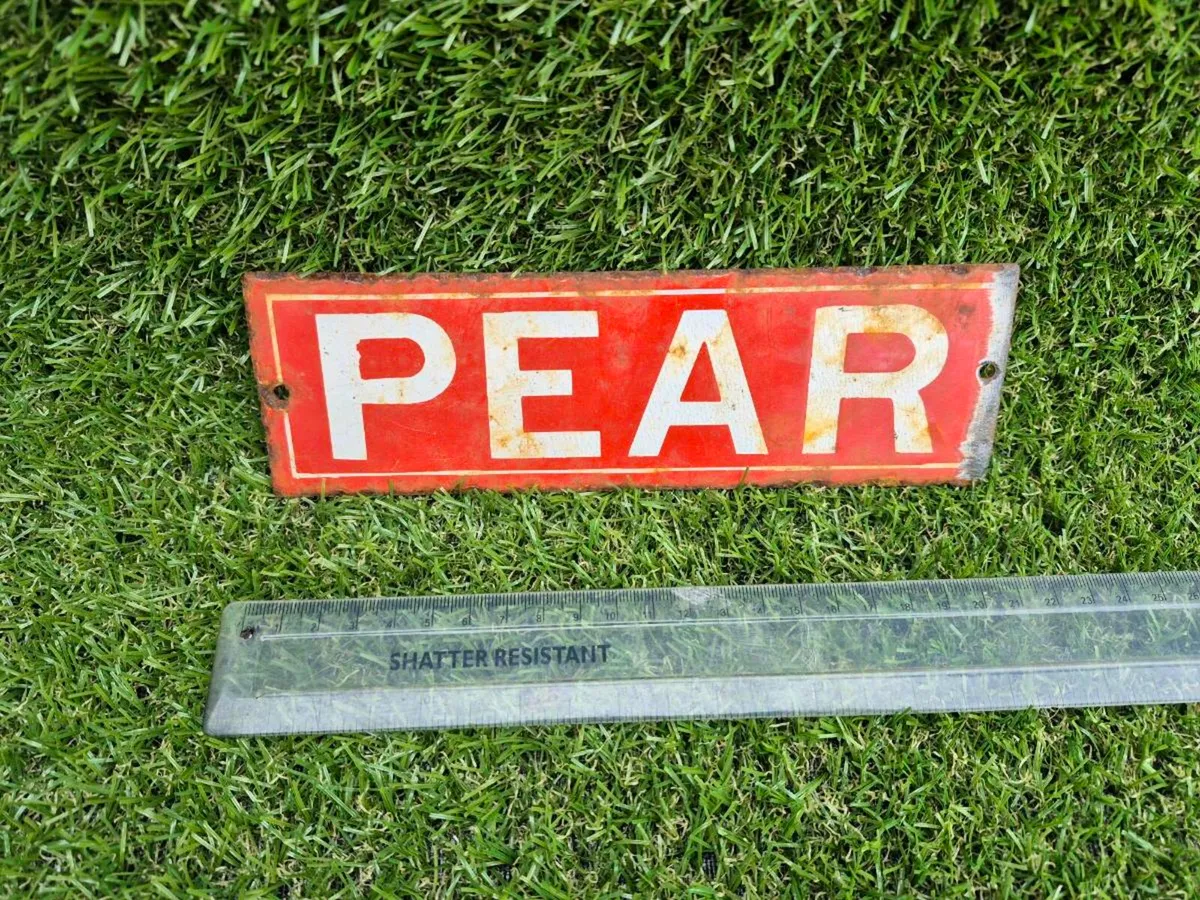 Pear and Soap enamel tram signs - Image 4