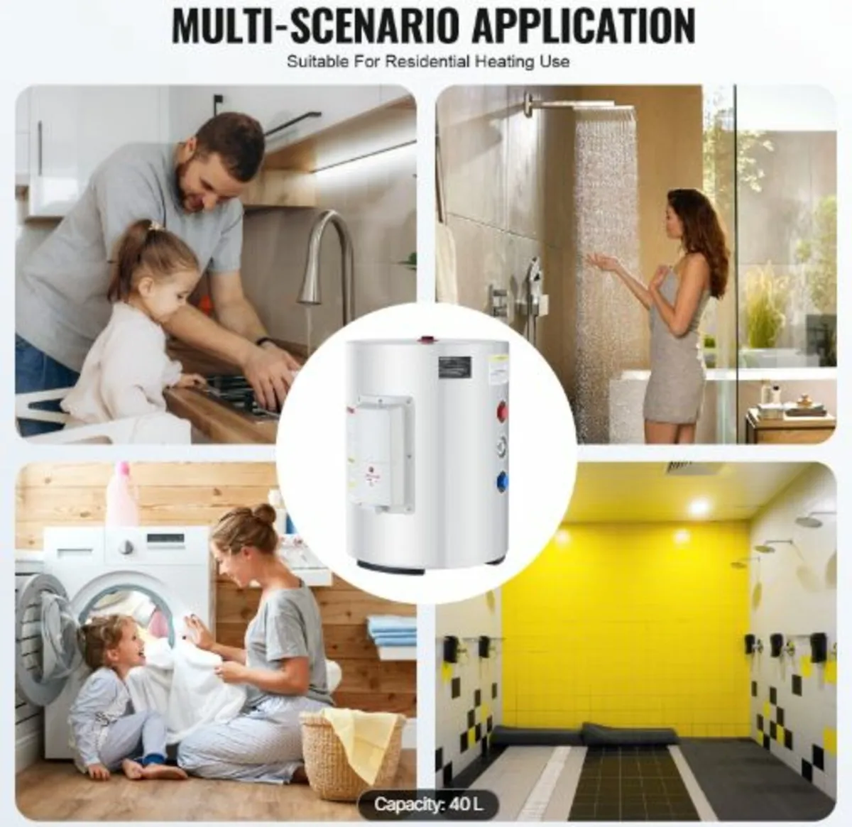 Electric Water Heater, 10 Gallon Tank Instant Hot - Image 3