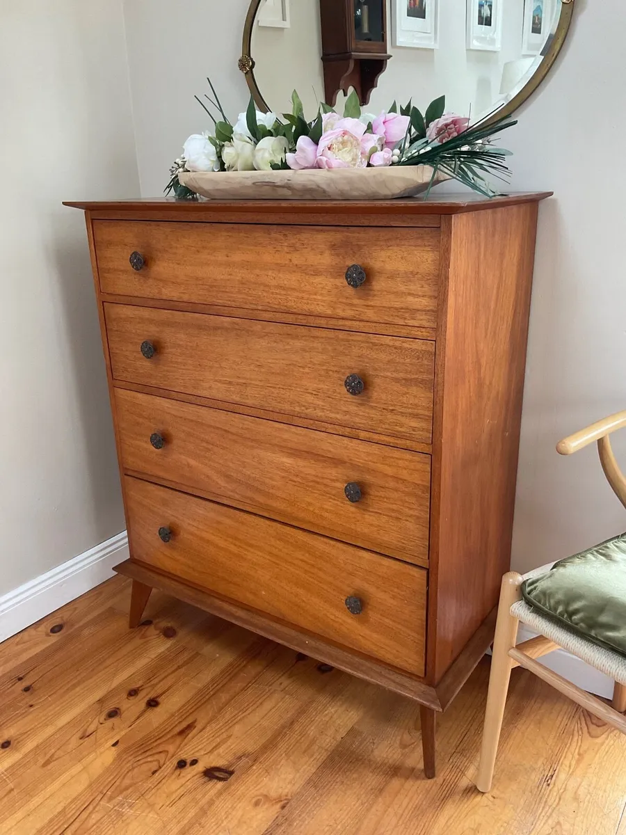 Mid century solid teak chest of drawers - Image 3